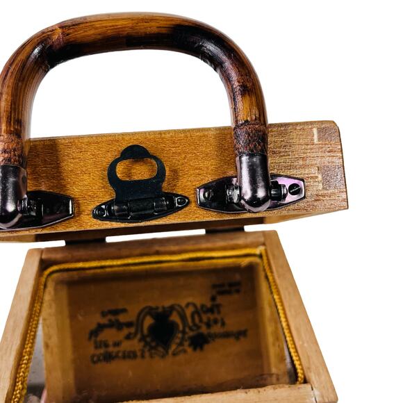 Vintage 1950's Flower Wagon Box Bag Wooden Purse - Picture 6 of 10